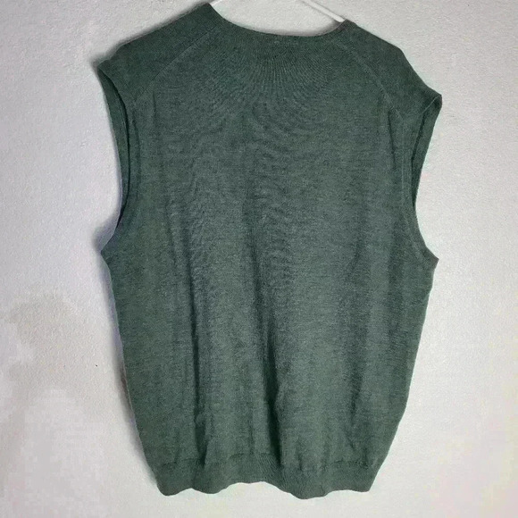 Jos A Bank XL Green Morino Wool Vest - Picture 2 of 6